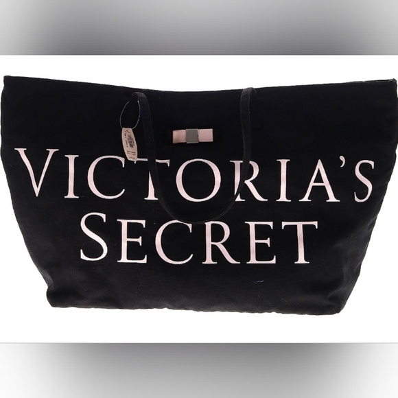 Victoria's Secret Handbags - Victoria’s Secret large black canvas weekender shoulder tote